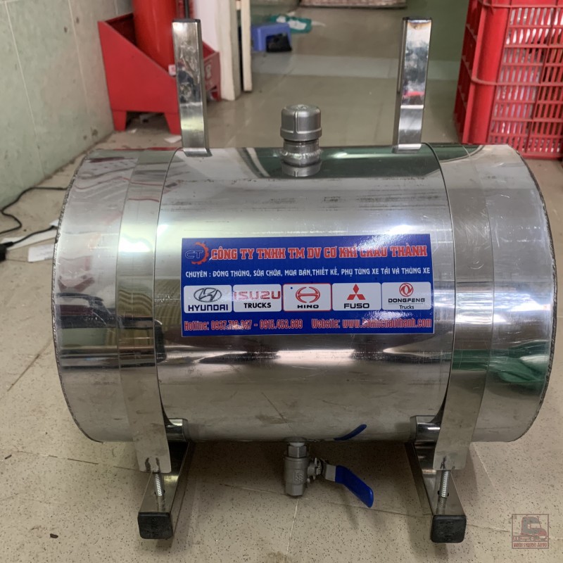 Bình nước rửa tay inox 304 lắp trên xe tải